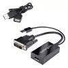 StarTech.com Adaptador DVI a DisplayPort – Alimentación por USB – 1920 x 1200 – Convertidor DVI a DisplayPort – Adaptador de vídeo – DVI-D a DP