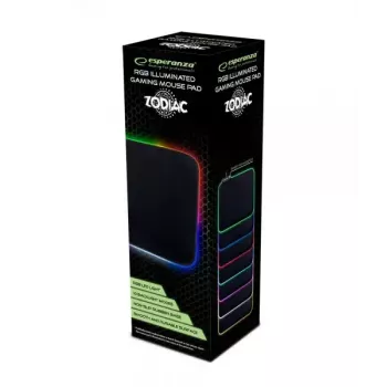 Alfombrilla de ratón gaming ESPERANZA EGP105 — 350×250 mm, negra, alimentación USB, base antideslizante