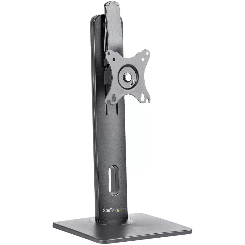 StarTech.com Soporte de monitor individual de pie – soporte de monitor de altura ajustable – para monitores VESA de hasta 32 inch (7 kg) – soporte de monitor ergonómico para el escritorio – inclinable/abatible/rotatorio