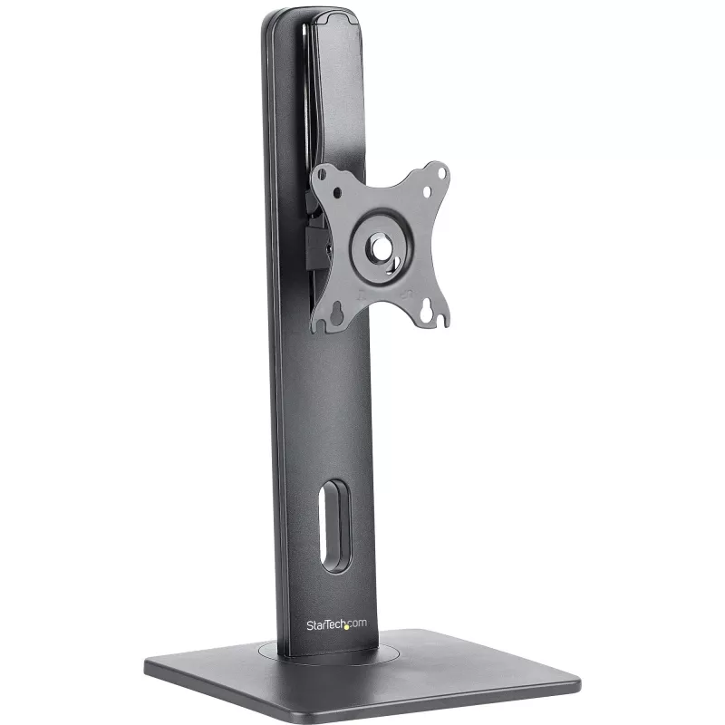 StarTech.com Soporte de monitor individual de pie – soporte de monitor de altura ajustable – para monitores VESA de hasta 32 inch (7 kg) – soporte de monitor ergonómico para el escritorio – inclinable/abatible/rotatorio
