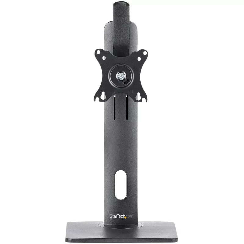 StarTech.com Soporte de monitor individual de pie – soporte de monitor de altura ajustable – para monitores VESA de hasta 32 inch (7 kg) – soporte de monitor ergonómico para el escritorio – inclinable/abatible/rotatorio