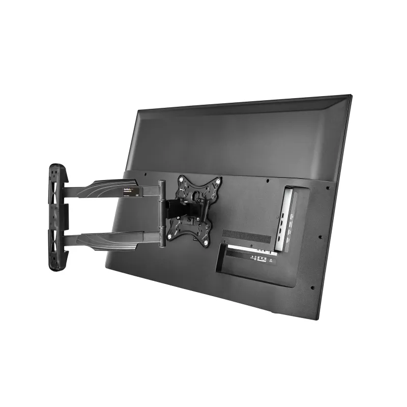 StarTech.com FPWARTB1M soporte de pared para TV completamente articulado, brazo articulado, para pantallas VESA de 32-55 pulgadas, hasta 35 kg (77 lb), giro +90/-90, acero, negro