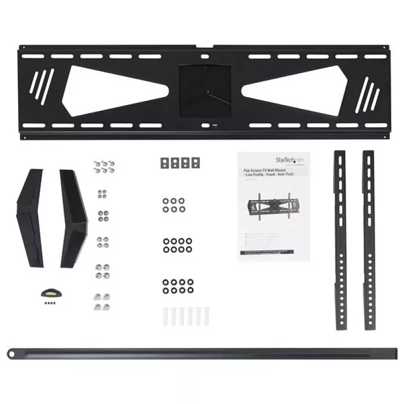StarTech.com FPWFXBAT soporte de pared para TV fijo de perfil bajo, 94-190,5 cm (37-75 pulgadas), hasta 40 kg, antirrobo, VESA, plástico/acero, negro