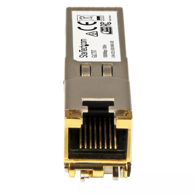 StarTech.com Módulo transceptor SFP compatible con Cisco GLC-T - 1000BASE-T~Módulo SFP compatible con Cisco GLC-T - 1000BASE-T - SFP a RJ45 Cat6/Cat5e - 1GE Gigabit Ethernet SFP - RJ-45 100m - Cisco Firepower, ASR920, IE2000