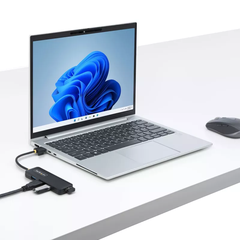 Hub USB-A de 4 puertos StarTech.com, 5 Gbit/s, alimentado por bus, mini hub USB de viaje compacto, splitter USB 3.0 multipuerto, hub USB portátil, protección contra sobrecorriente (OCP)