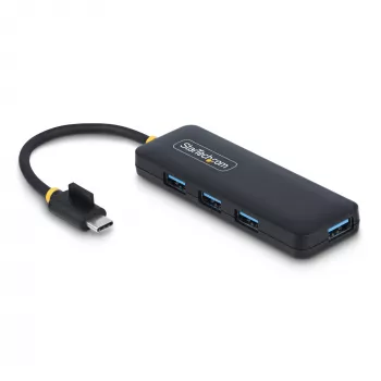 Hub USB-C de 4 puertos StarTech.com, 5 Gbit/s, USB-C a 4x USB-A, alimentado por bus, mini hub de viaje compacto, splitter USB 3.0 multipuerto, hub portátil, protección contra sobrecorriente