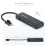 Hub USB-C de 4 puertos StarTech.com, 5 Gbit/s, USB-C a 4x USB-A, alimentado por bus, mini hub de viaje compacto, splitter USB 3.0 multipuerto, hub portátil, protección contra sobrecorriente
