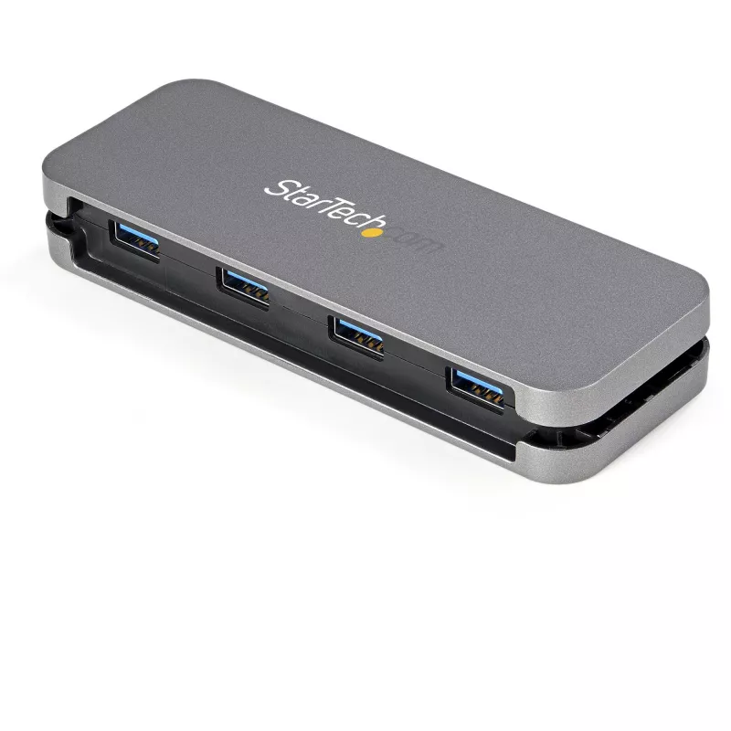 StarTech.com Hub USB 3.0 de 4 puertos - USB-A a 4x USB-A - Hub USB 3.1 Gen 1 Tipo A portátil SuperSpeed 5Gbps - alimentado por bus USB - Hub USB para portátil/sobremesa con cable largo de 28 cm y gestión de cables~Hub USB 3.0 de 4 puertos - USB-A a 4x USB-A - Hub USB 3.2 Gen 1 Tipo A portátil SuperSpeed 5Gbps - alimentado por bus USB - Hub USB para portátil/sobremesa con cable largo de 28 cm y