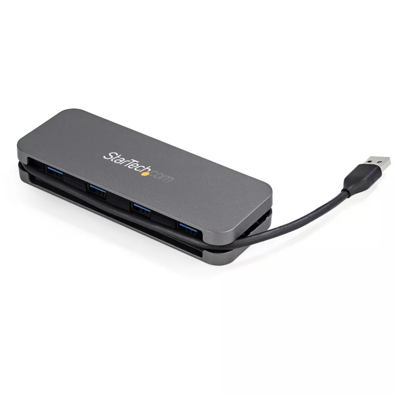StarTech.com Hub USB 3.0 de 4 puertos - USB-A a 4x USB-A - Hub USB 3.1 Gen 1 Tipo A portátil SuperSpeed 5Gbps - alimentado por bus USB - Hub USB para portátil/sobremesa con cable largo de 28 cm y gestión de cables~Hub USB 3.0 de 4 puertos - USB-A a 4x USB-A - Hub USB 3.2 Gen 1 Tipo A portátil SuperSpeed 5Gbps - alimentado por bus USB - Hub USB para portátil/sobremesa con cable largo de 28 cm y