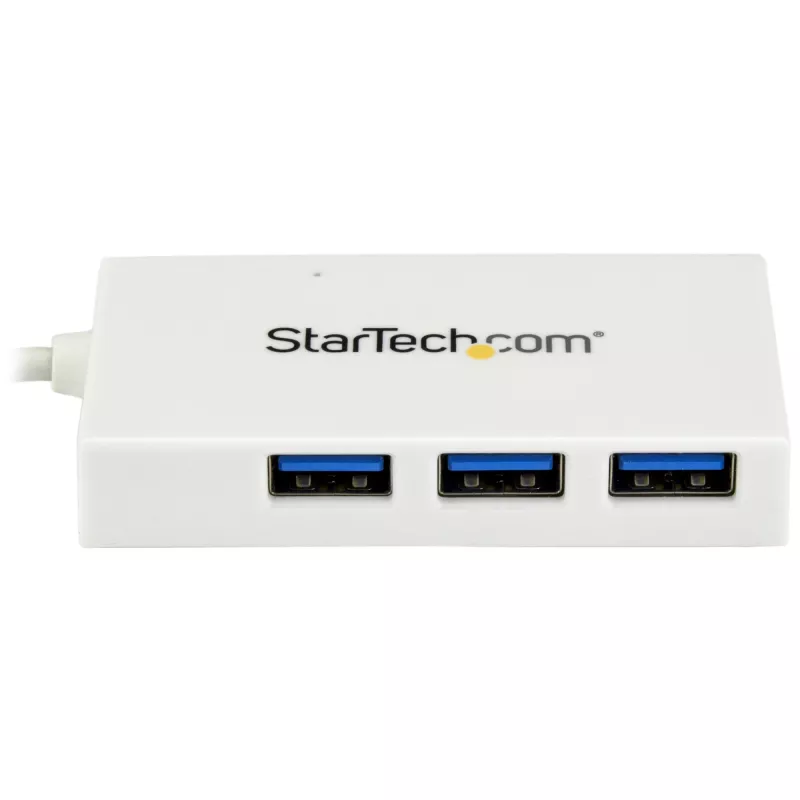 StarTech.com HB30C3A1CFBW hub USB-C de 4 puertos, 1x USB-C + 3x USB-A, USB 3.0 SuperSpeed 5Gbps, portátil, blanco