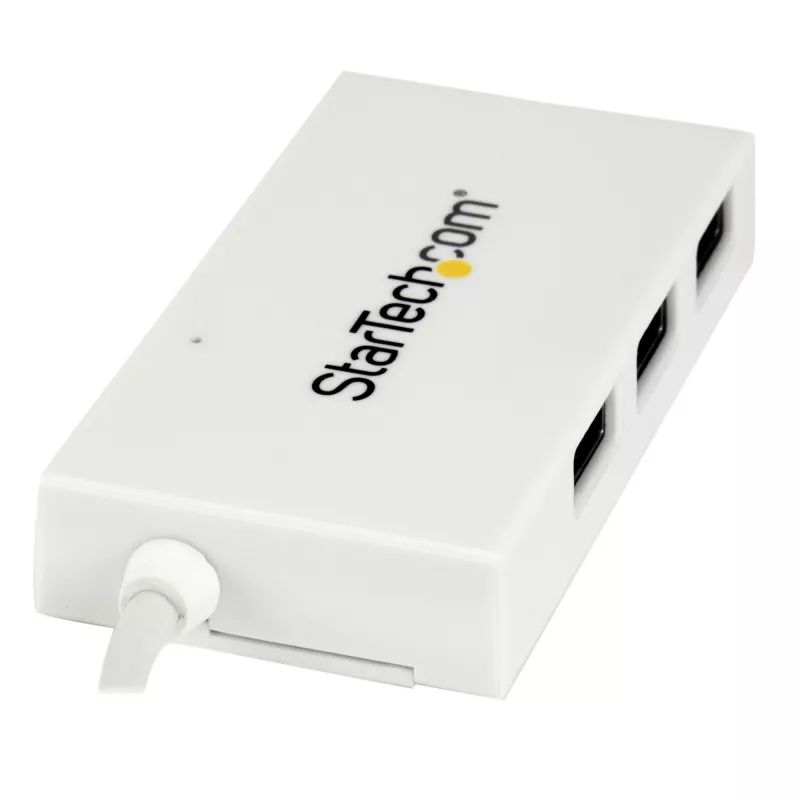 StarTech.com HB30C3A1CFBW hub USB-C de 4 puertos, 1x USB-C + 3x USB-A, USB 3.0 SuperSpeed 5Gbps, portátil, blanco