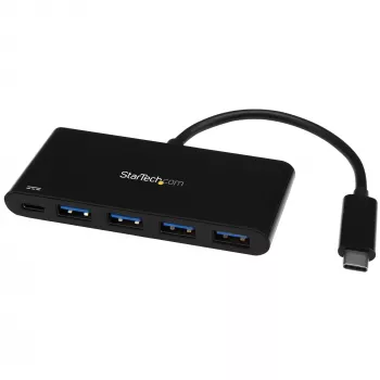 Hub USB-C de 4 puertos StarTech.com con 4 conectores USB Type-A (USB 3.0 SuperSpeed 5 Gbit/s) – carga pasante Power Delivery de 60 W – adaptador hub para portátil USB 3.1 Gen 1/USB 3.2 Gen 1 – MacBook, Dell~Hub USB-C de 4 puertos con 4 conectores USB Type-A (USB 3.0 SuperSpeed 5 Gbit/s) – carga pasante Power Delivery de 60 W – adaptador hub para portátil USB 3.2 Gen 1 – MacBook, Dell
