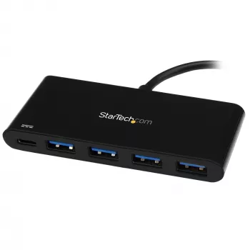 Hub USB-C de 4 puertos StarTech.com con 4 conectores USB Type-A (USB 3.0 SuperSpeed 5 Gbit/s) – carga pasante Power Delivery de 60 W – adaptador hub para portátil USB 3.1 Gen 1/USB 3.2 Gen 1 – MacBook, Dell~Hub USB-C de 4 puertos con 4 conectores USB Type-A (USB 3.0 SuperSpeed 5 Gbit/s) – carga pasante Power Delivery de 60 W – adaptador hub para portátil USB 3.2 Gen 1 – MacBook, Dell