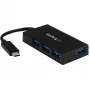 StarTech.com Hub USB C de 4 puertos - Hub USB Type-C con 4x puertos USB-A (USB 3.0/3.1 Gen 1 SuperSpeed 5 Gbit/s) - alimentación por bus USB o autoalimentado - Hub de carga portátil USB-C a USB-A BC 1.2 con adaptador de corriente~Hub USB C de 4 puertos - Hub USB Type-C con 4x puertos USB-A Hub USB 3.0 (5 Gbit/s) - alimentación por bus USB o autoalimentado - Hub de carga portátil USB-C a USB-A BC