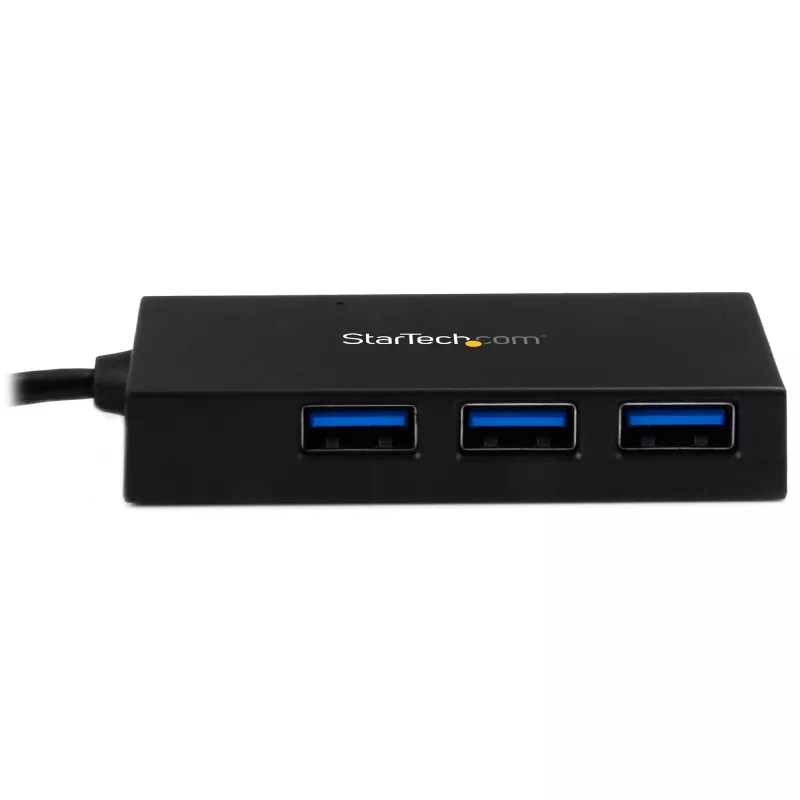 StarTech.com Hub USB C de 4 puertos - Hub USB Type-C con 4x puertos USB-A (USB 3.0/3.1 Gen 1 SuperSpeed 5 Gbit/s) - alimentación por bus USB o autoalimentado - Hub de carga portátil USB-C a USB-A BC 1.2 con adaptador de corriente~Hub USB C de 4 puertos - Hub USB Type-C con 4x puertos USB-A Hub USB 3.0 (5 Gbit/s) - alimentación por bus USB o autoalimentado - Hub de carga portátil USB-C a USB-A BC
