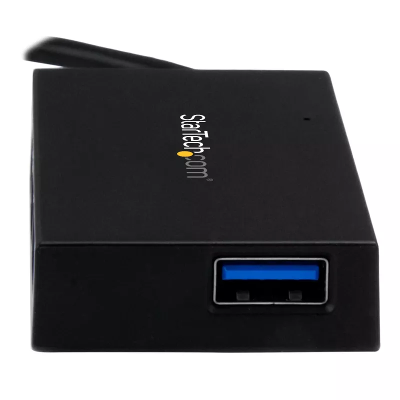 StarTech.com Hub USB C de 4 puertos - Hub USB Type-C con 4x puertos USB-A (USB 3.0/3.1 Gen 1 SuperSpeed 5 Gbit/s) - alimentación por bus USB o autoalimentado - Hub de carga portátil USB-C a USB-A BC 1.2 con adaptador de corriente~Hub USB C de 4 puertos - Hub USB Type-C con 4x puertos USB-A Hub USB 3.0 (5 Gbit/s) - alimentación por bus USB o autoalimentado - Hub de carga portátil USB-C a USB-A BC