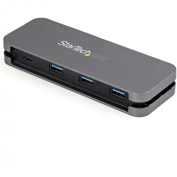 StarTech.com Hub USB C de 4 puertos - 3x USB-A/1x USB-C - Hub USB 3.0 Tipo C de 5Gbps (3.2/3.1 Gen 1) - alimentado por bus - Hub adaptador portátil USB-C a USB-A - Cable de 28,5 cm (11,2 pulgadas) con gestión de cables~Hub USB C de 4 puertos - 3x USB-A/1x USB-C - Hub USB 3.0 Tipo C - USB 3.2 Gen 1 (5 Gbit/s) - alimentado por bus - Hub adaptador portátil USB-C a USB-A - Cable de 11,2 pulgadas