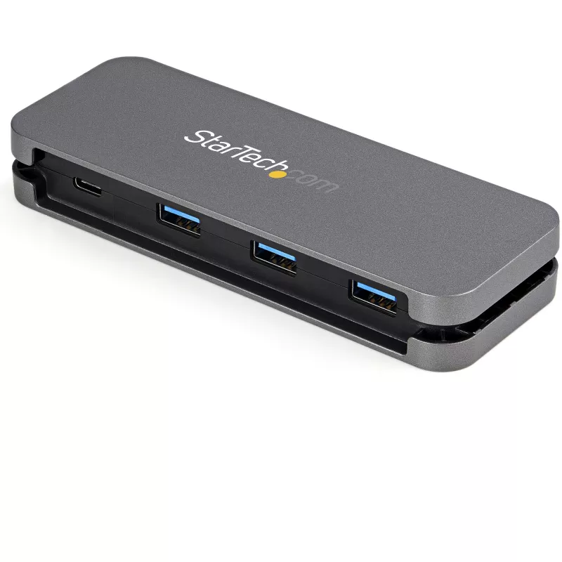 StarTech.com Hub USB C de 4 puertos - 3x USB-A/1x USB-C - Hub USB 3.0 Tipo C de 5Gbps (3.2/3.1 Gen 1) - alimentado por bus - Hub adaptador portátil USB-C a USB-A - Cable de 28,5 cm (11,2 pulgadas) con gestión de cables~Hub USB C de 4 puertos - 3x USB-A/1x USB-C - Hub USB 3.0 Tipo C - USB 3.2 Gen 1 (5 Gbit/s) - alimentado por bus - Hub adaptador portátil USB-C a USB-A - Cable de 11,2 pulgadas