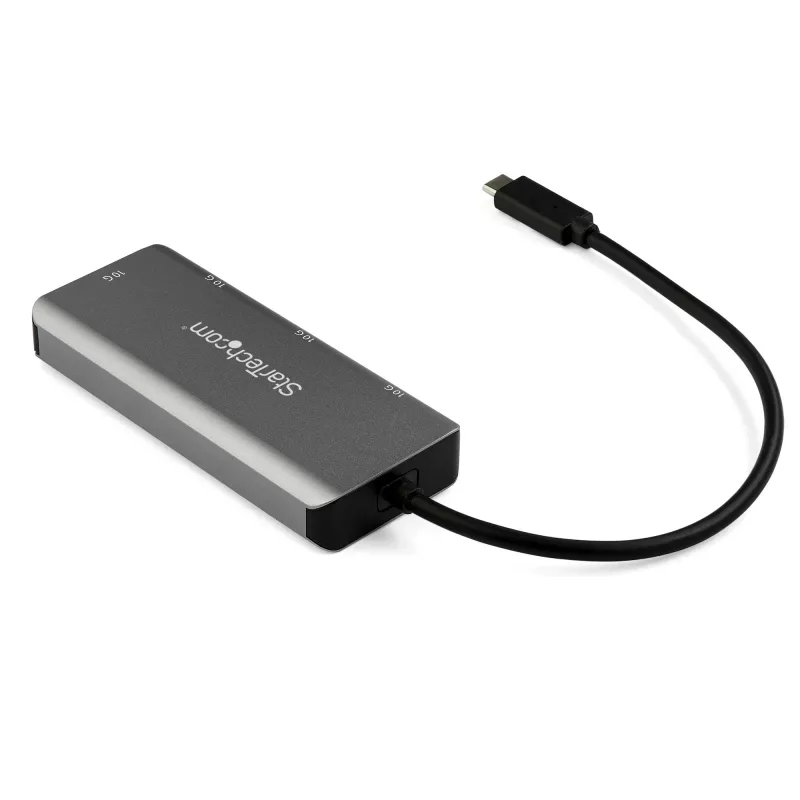Hub USB C de 4 puertos StarTech.com con 2x USB A y 2x USB C – SuperSpeed 10 Gbit/s Hub USB Type-C 3.1/3.2 Gen 2 – alimentación por bus USB – Hub adaptador USB-C a USB portátil – aluminio – cable de 25 cm (9,8