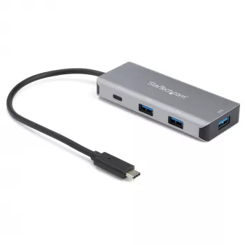 Hub USB-C de 4 puertos StarTech.com con 3x USB-A y 1x USB-C – SuperSpeed 10 Gbit/s Hub USB Type-C 3.1/3.2 Gen 2 – alimentado por bus USB – Hub adaptador USB-C a USB compacto – Hub portátil/para portátil – aluminio