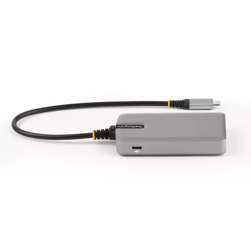 Hub USB-C de 4 puertos StarTech.com con salida de vídeo USB-C DP Alt Mode 4K 60Hz - 3x USB-A, 1x USB Type-C, Power Delivery pasante de 100W, USB 3.2 10Gbps, cable de 30cm, hub USB portátil