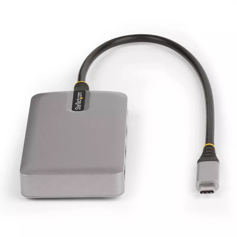 Hub USB-C de 4 puertos StarTech.com con salida de vídeo USB-C DP Alt Mode 4K 60Hz - 3x USB-A, 1x USB Type-C, Power Delivery pasante de 100W, USB 3.2 10Gbps, cable de 30cm, hub USB portátil