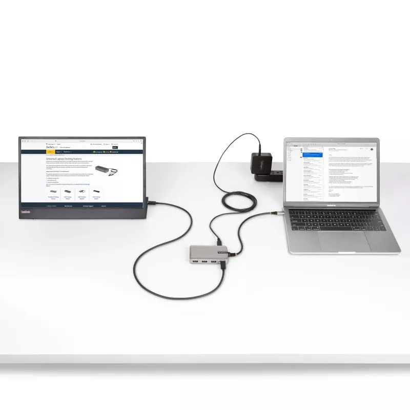 Hub USB-C de 4 puertos StarTech.com con salida de vídeo USB-C DP Alt Mode 4K 60Hz - 3x USB-A, 1x USB Type-C, Power Delivery pasante de 100W, USB 3.2 10Gbps, cable de 30cm, hub USB portátil