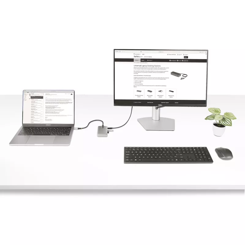 Hub USB-C de 4 puertos StarTech.com con salida de vídeo USB-C DP Alt Mode 4K 60Hz - 3x USB-A, 1x USB Type-C, Power Delivery pasante de 100W, USB 3.2 10Gbps, cable de 30cm, hub USB portátil
