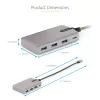 Hub USB-C de 4 puertos StarTech.com con salida de vídeo USB-C DP Alt Mode 4K 60Hz - 3x USB-A, 1x USB Type-C, Power Delivery pasante de 100W, USB 3.2 10Gbps, cable de 30cm, hub USB portátil
