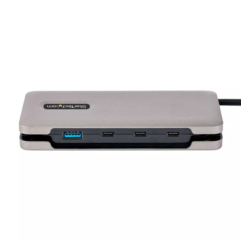 StarTech.com HB31CM1A3CB hub USB-C de 4 puertos, 1x USB-A + 3x USB-C, USB 3.2 Gen 2 10 Gbps, alimentado por bus, cable envolvente de 25 cm (9,8 pulgadas)