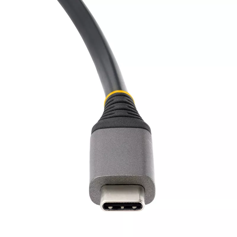 StarTech.com HB31CM1A3CB hub USB-C de 4 puertos, 1x USB-A + 3x USB-C, USB 3.2 Gen 2 10 Gbps, alimentado por bus, cable envolvente de 25 cm (9,8 pulgadas)
