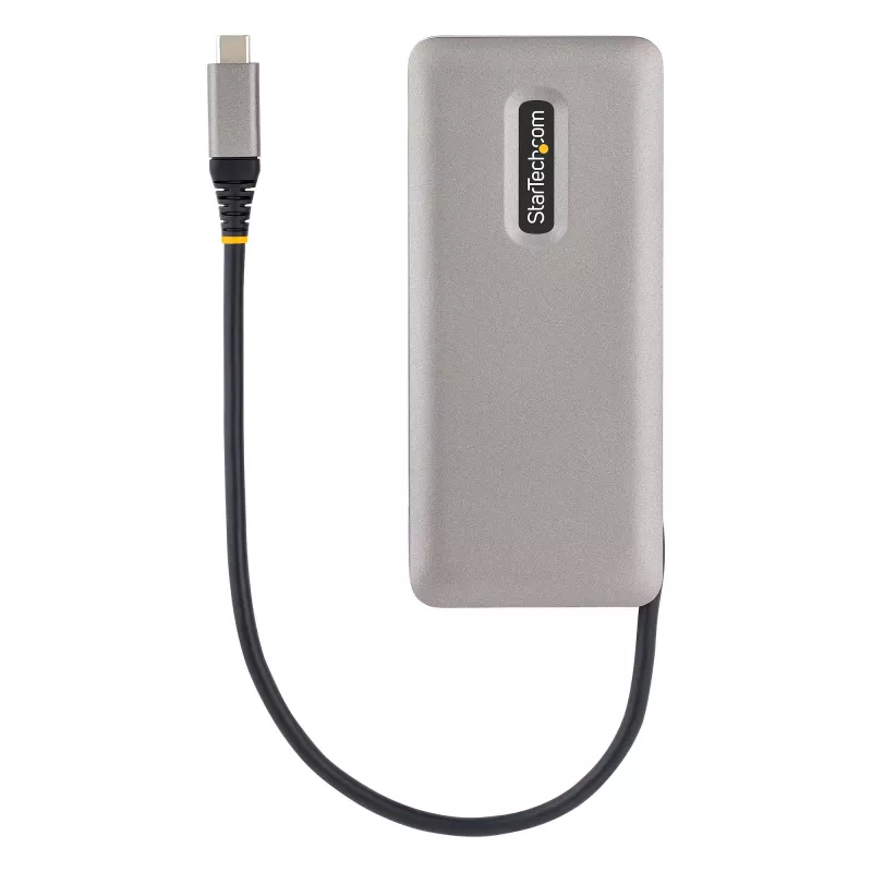 StarTech.com HB31CM1A3CB hub USB-C de 4 puertos, 1x USB-A + 3x USB-C, USB 3.2 Gen 2 10 Gbps, alimentado por bus, cable envolvente de 25 cm (9,8 pulgadas)