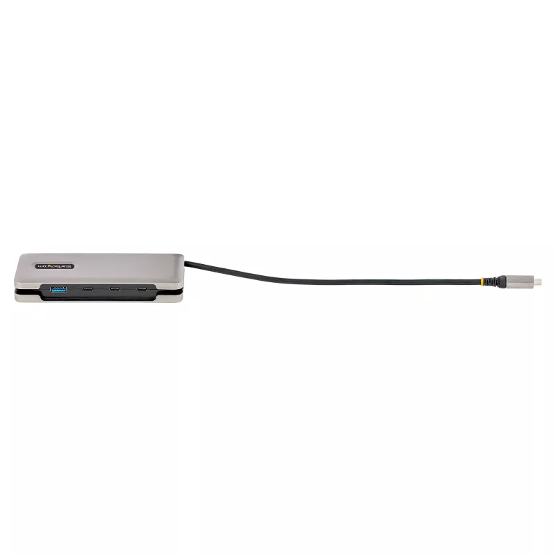 StarTech.com HB31CM1A3CB hub USB-C de 4 puertos, 1x USB-A + 3x USB-C, USB 3.2 Gen 2 10 Gbps, alimentado por bus, cable envolvente de 25 cm (9,8 pulgadas)