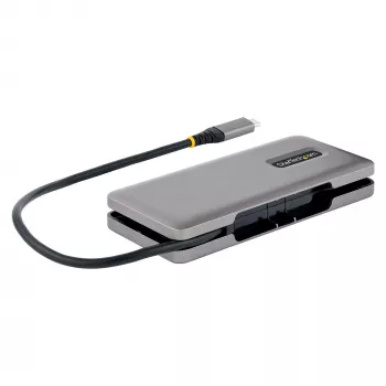 Hub USB-C de 4 puertos StarTech.com, 4 conectores USB-C, USB 3.2 Gen 2 (10Gbit/s) – Hub USB-C portátil con Power Delivery Pass-Through de 100W – Hub USB Type-C con cable envolvente de 32 cm
