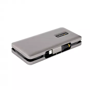 Hub USB-C de 4 puertos StarTech.com, 4 conectores USB-C, USB 3.2 Gen 2 (10Gbit/s) – Hub USB-C portátil con Power Delivery Pass-Through de 100W – Hub USB Type-C con cable envolvente de 32 cm