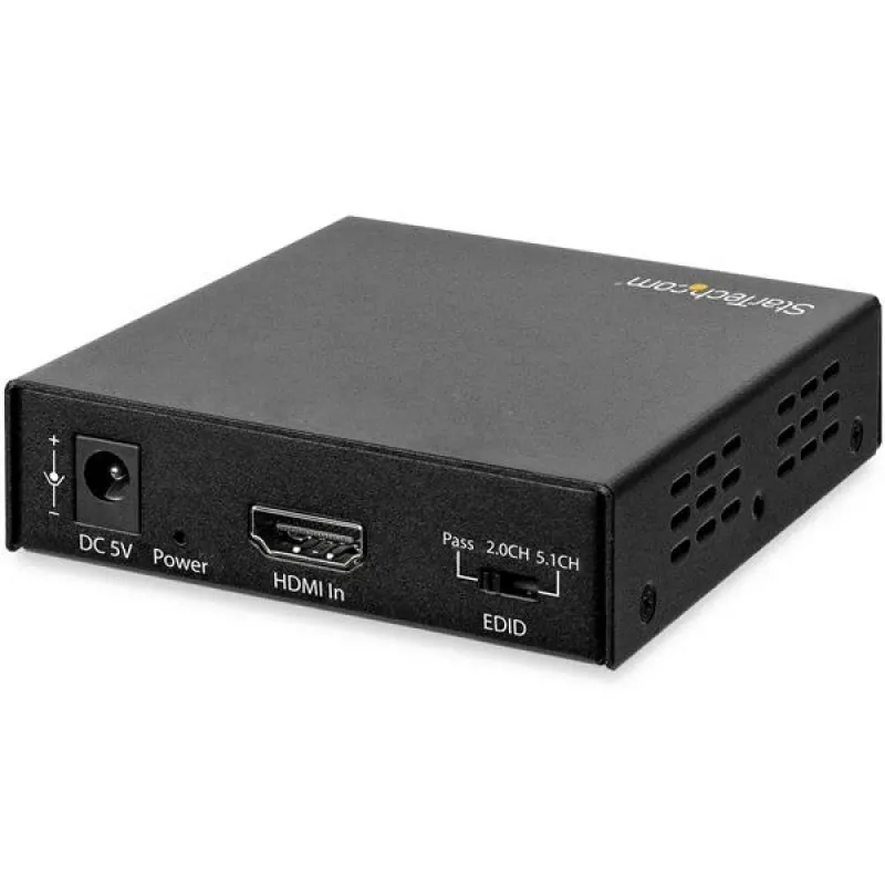 Extractor de audio HDMI 4K StarTech.com con soporte 4K 60Hz, negro, 4096 x 2160 píxeles, 1280 x 720,1920 x 1080,1920 x 1200,3840 x 2160,4096 x 2160, 60 Hz, 5.1 canales, HDMI