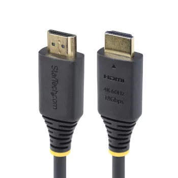Cable HDMI de alta velocidad premium certificado de 4 m (13 ft) StarTech.com, 4K 60Hz/1440p 144Hz, HDR10/HDCP 2.2/ARC, 18 Gbit/s, cable HDMI UHD 2.0 para TV/monitor/pantalla, funda TPE