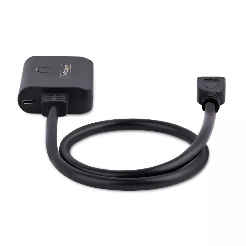 Splitter HDMI de 2 puertos StarTech.com, vídeo HDMI 2.0 4K 60Hz, splitter HDMI 4K 1 entrada 2 salidas, splitter de pantalla/salida HDMI 1x2, HDR/HDCP, cable HDMI integrado de 50 cm