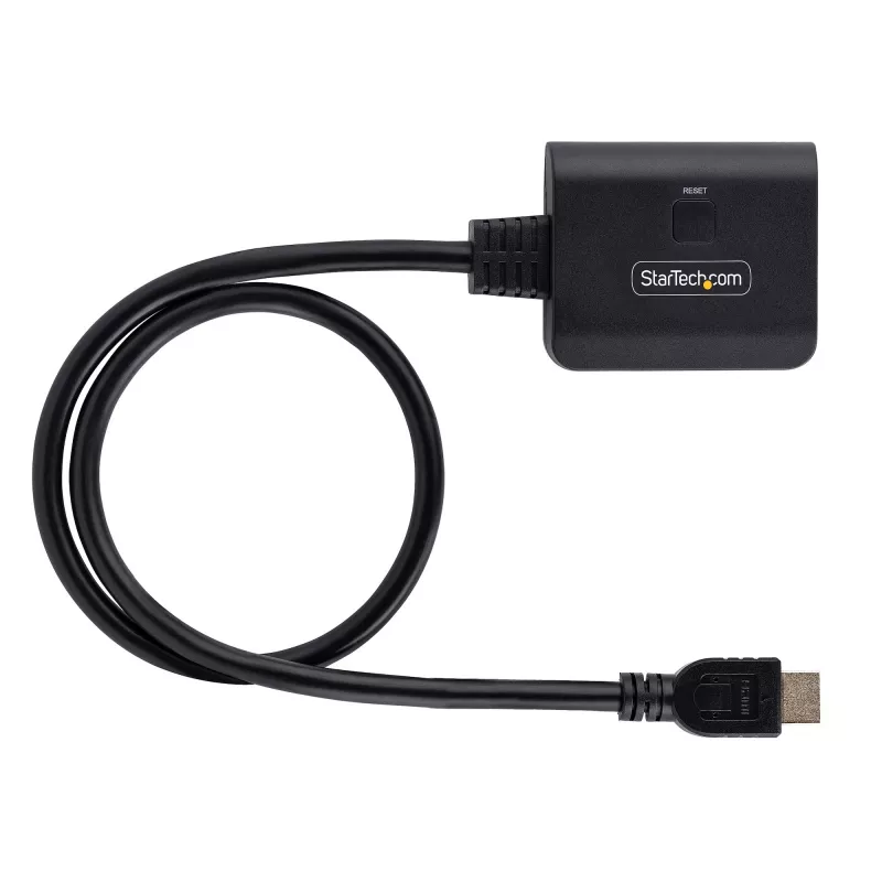 Splitter HDMI de 2 puertos StarTech.com, vídeo HDMI 2.0 4K 60Hz, splitter HDMI 4K 1 entrada 2 salidas, splitter de pantalla/salida HDMI 1x2, HDR/HDCP, cable HDMI integrado de 50 cm
