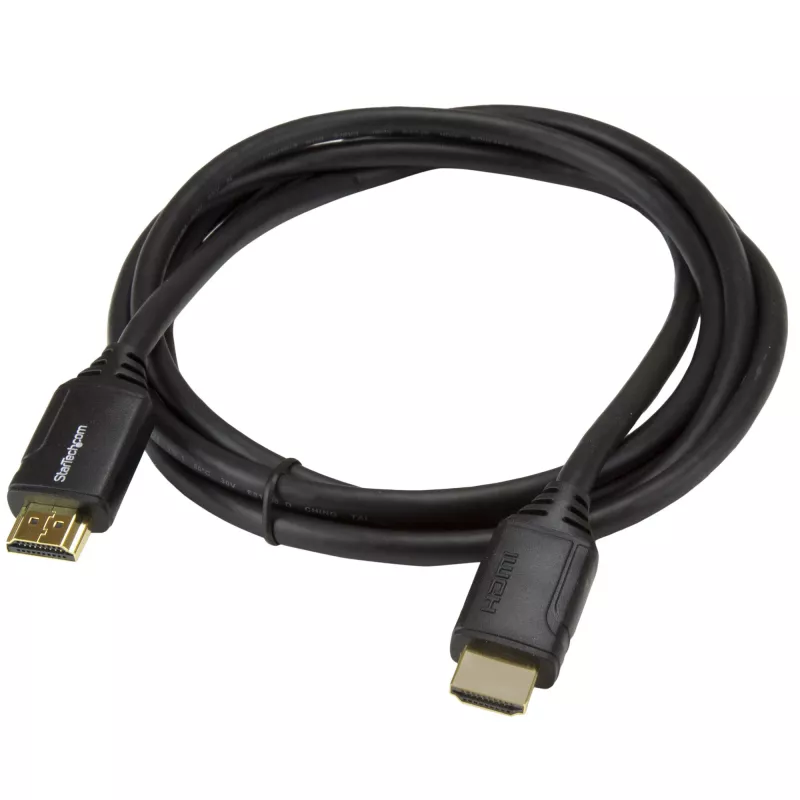 StarTech.com Cable HDMI 2.0 premium certificado de 2 m con Ethernet – Cable HDMI de alta velocidad Ultra HD 4K 60Hz HDR10 – Cable HDMI (macho/macho) – para monitores UHD, televisores, pantallas