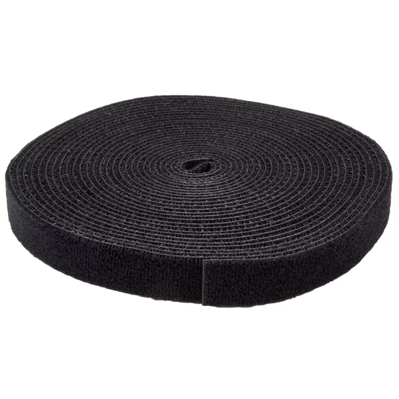 Rollo de cinta de velcro de 8,5 m StarTech.com - bridas reutilizables cortables - cinta industrial de sujeción de cables en rollo / envolturas textiles ajustables negras / cintas de gestión de cables autoadhesivas reutilizables