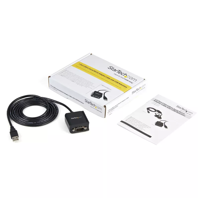 StarTech.com Cable adaptador USB a serie RS232 FTDI de 1 puerto con conservación de COM