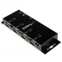 StarTech.com Hub adaptador USB a serie DB9 RS232 de 4 puertos – Montaje industrial en carril DIN y pared