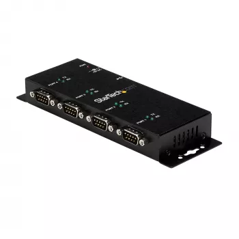 StarTech.com Hub adaptador USB a serie DB9 RS232 de 4 puertos – Montaje industrial en carril DIN y pared