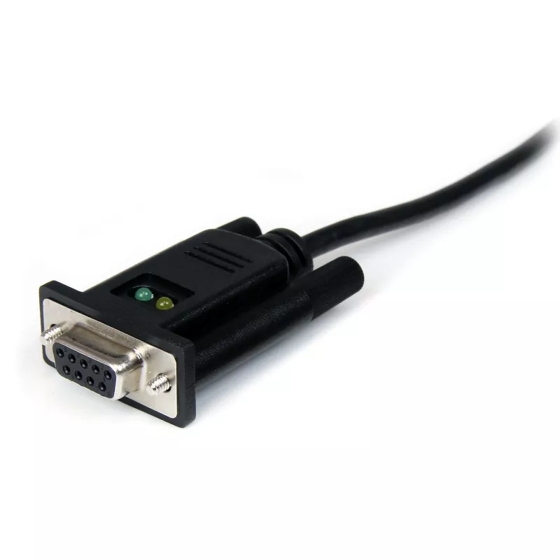 StarTech.com ICUSB232FTN cable adaptador de USB a serie null modem RS232 DB9 DCE de 1 puerto, FTDI, USB 2.0, negro
