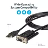 StarTech.com ICUSB232FTN cable adaptador de USB a serie null modem RS232 DB9 DCE de 1 puerto, FTDI, USB 2.0, negro
