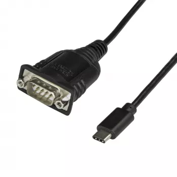 StarTech.com Cable adaptador USB-C a serie con conservación de puerto COM – 40 cm cable convertidor USB Type-C a serie RS232 (DB9) – Para PLC, escáner, impresora – Windows/Mac/Linux