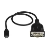 StarTech.com Cable adaptador USB-C a serie con conservación de puerto COM – 40 cm cable convertidor USB Type-C a serie RS232 (DB9) – Para PLC, escáner, impresora – Windows/Mac/Linux