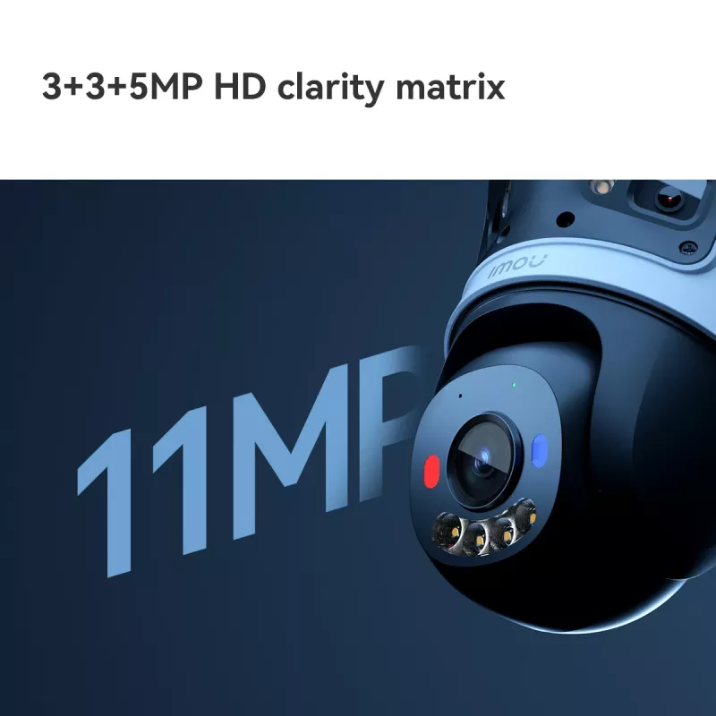 Cámara de vigilancia IP IMOU Cruiser Triple IPC-S7UP-11M0WED — 2880×1620, 6 mm, zoom digital 8×, con cable e inalámbrica, exterior, montaje en techo/pared