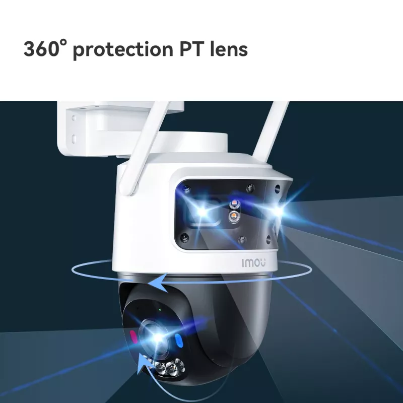 Cámara de vigilancia IP IMOU Cruiser Triple IPC-S7UP-11M0WED — 2880×1620, 6 mm, zoom digital 8×, con cable e inalámbrica, exterior, montaje en techo/pared